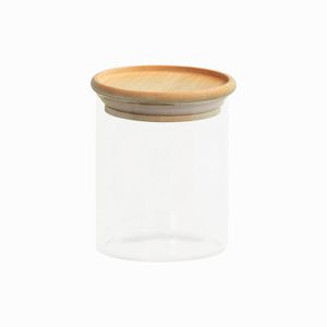 Pote de Vidro Empilhável com Tampa De Bambu 400mL - Oikos