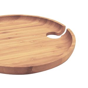 Bandeja Redonda com Apoio de Taça Bambu 20cm - Oikos