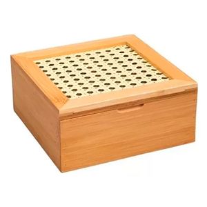 Caixa Decorativa com 4 Nichos Bambu 9cm - Oikos