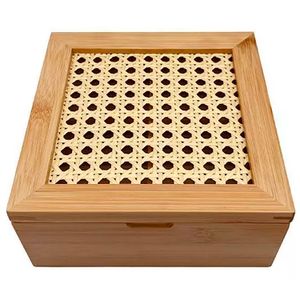Caixa Decorativa com 4 Nichos Bambu 9cm - Oikos