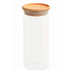 Pote de Vidro Empilhável com Tampa De Bambu 800mL - Oikos