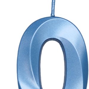 Vela de Aniversário Mini Número 0 Azul - Silver Plastic