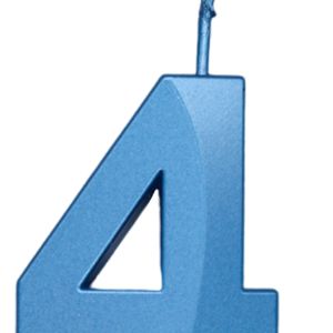 Vela de Aniversário Mini Número 4 Azul - Silver Plastic