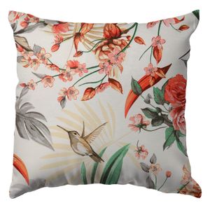 Capa de Almofada Andros Beija Flor Branco 42x42cm - Branyl