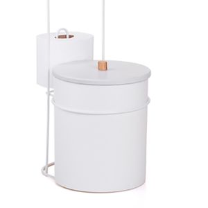 Suporte de Papel Higiênico De Chão Lixeira Eco White - Arthi