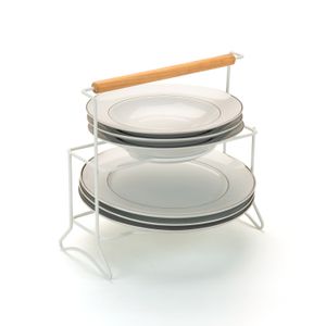 Suporte para Pratos Duplo Branco - Arthi