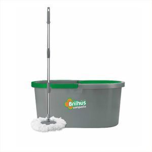Mop Compacto com Cabo Desmontável 10l Verde - Brilhus