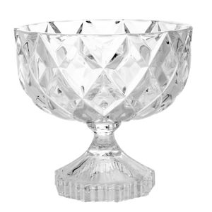 Centro de Mesa com Pé Cristal Deli Diamond 18cm - Lyor