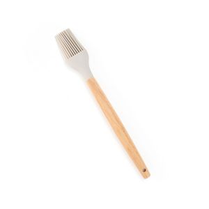 Pincel de Silicone com Cabo De Madeira 15cm Cinza - Mozcada