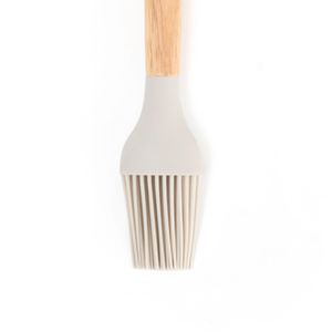 Pincel de Silicone com Cabo De Madeira 15cm Cinza - Mozcada