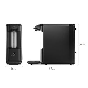 Purificador de água Electrolux - Gelada, Fria e Natural Eletrônico Compacto Pure 4x Preto (PE12P)