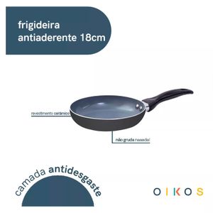 Frigideira Antiaderente 18cm Preto - Oikos