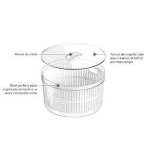 Organizador Clear Fresh com Cesto Redondo 5,5l Natural - Ou