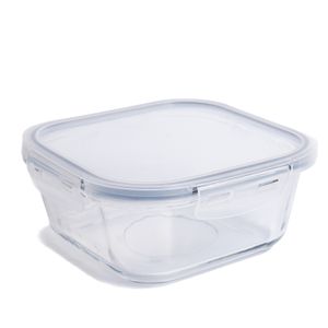 Pote Hermético Quadrado de Vidro com Tampa 1000mL - Mozcada
