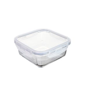 Pote Hermético Quadrado de Vidro com Tampa 740mL - Mozcada