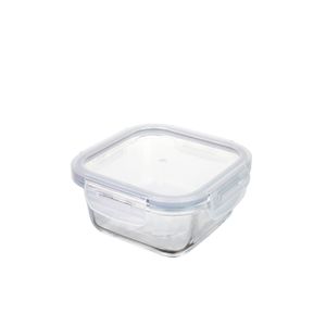 Pote Hermético Quadrado de Vidro com Tampa 380mL - Mozcada