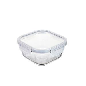 Pote Hermético Quadrado de Vidro com Tampa 550mL - Mozcada
