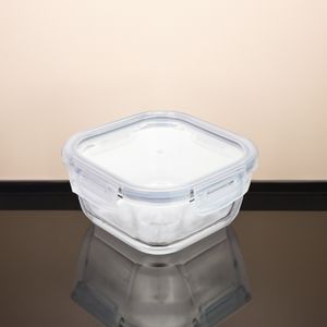 Pote Hermético Quadrado de Vidro com Tampa 550mL - Mozcada