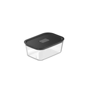 Pote Hermético de Vidro Fresh Lock 370mL Preto - Ou