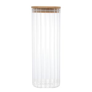 Porta Mantimento de Vidro com Tampa De Bambu 1,1l - Wolff