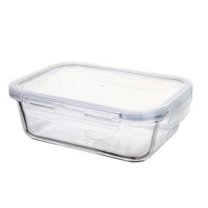 Pote de Vidro Hermético Retangular 1000mL Transparente - Mozcada