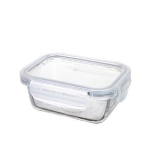 Pote de Vidro Hermético Retangular 330mL Transparente - Mozcada
