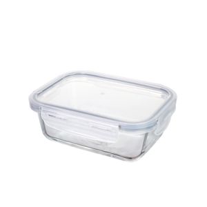 Pote de Vidro Hermético Retangular 420mL Transparente - Mozcada