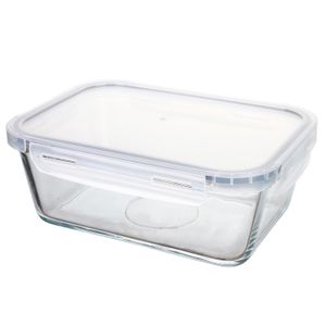 Pote de Vidro Hermético Retangular 1500mL Transparente - Mozcada