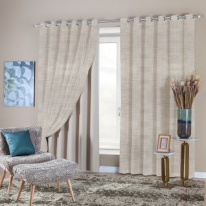 Cortina Aretha Lin 2,50x3,80m Bege - Branyl