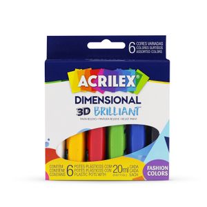 Tinta Dimensional Brilliant 6 Cores - Acrilex