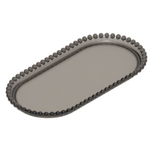 Bandeja Oval 25x13cm Fumê com Preto - Honorio