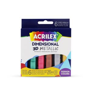 Tinta Dimensional Metallic 6 Cores - Acrilex