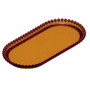 Bandeja Oval 25x13cm Fumê com Âmbar - Honorio