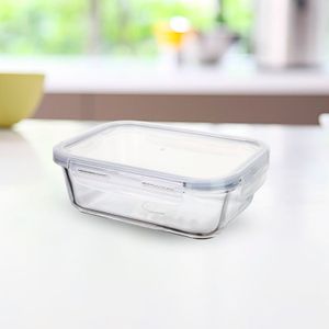 Pote de Vidro Hermético Retangular 1000mL Transparente - Mozcada