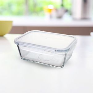 Pote de Vidro Hermético Retangular 1500mL Transparente - Mozcada