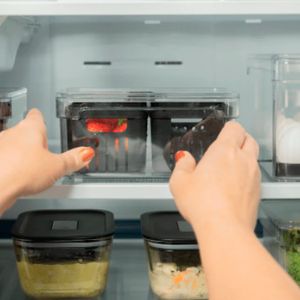 Organizador Clear Fresh com 2 Cesto 2,2l Preto - Ou