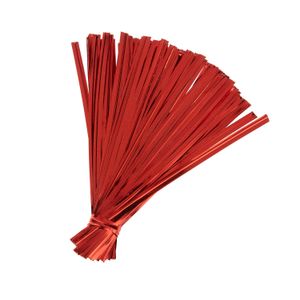 Lacre Metalizado 11cm Vermelho 100 Unidades - Silver Plastic