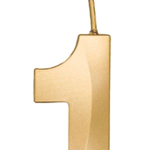 Vela de Aniversário Mini Número 1 Dourada - Silver Plastic