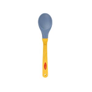 Colher de Silicone com Cabo De Bambu 27cm Azul - Oliveira