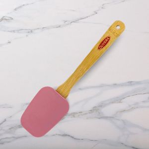 Espátula de Silicone com Cabo De Bambu 25cm Rose - Oliveira
