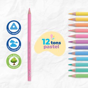 Lápis de Cor Mega Tons Pastel 12 Cores - Tris