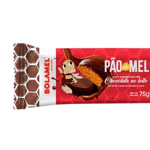 Pão de Mel Coberto com Chocolate Ao Leite 75g - Bolamel