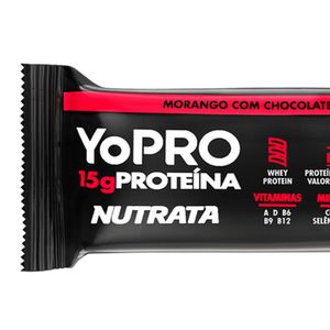 Barra de Proteína Yopro Morango com Chocolate Branco 55g - Nutrata