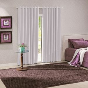 Cortina Corta-luz Tecido Liso 3x1,7m Branco - Bella Janela