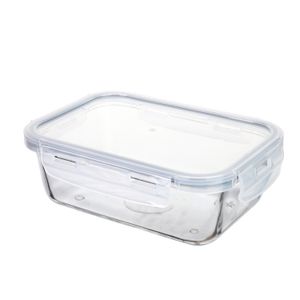 Pote de Vidro Retangular Hermético com Tampa 750mL - Mozcada