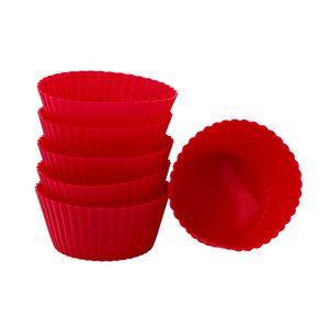 Forma para Cupcakes Redonda Vermelha 6 Peças - Tuut