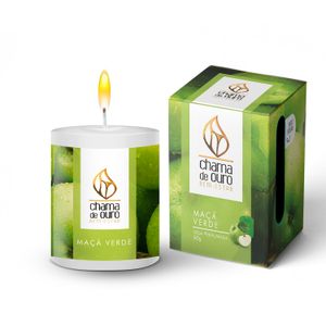 Vela Perfumada Premium Maça Verde 60g - Chama de Ouro