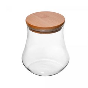 Porta Mantimento de Vidro com Tampa De Bambu 700mL - Wolff