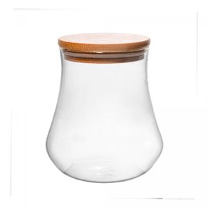 Porta Mantimento de Vidro com Tampa De Bambu 700mL - Wolff