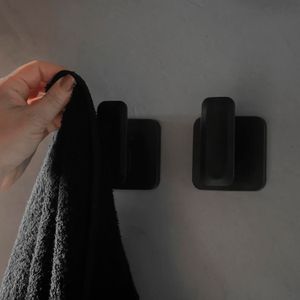 Conjunto 2 Ganchos de Parede Eleve Preto - Ou